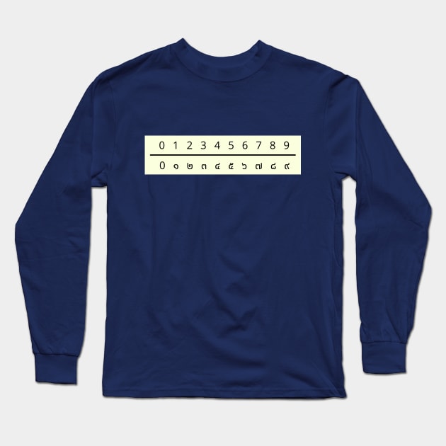 Thai and Arabic numeral system Long Sleeve T-Shirt by MelloHDesigns